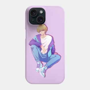 The stylish anime boy from 90s (purple background) Phone Case