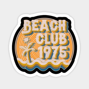 vintage retro beach club 70s 1975 with spirale orange Magnet