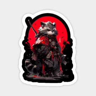 Samurai raccoon Magnet