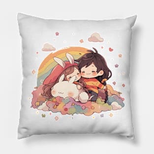 girl and boy Pillow