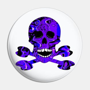 BLUE Skull And Crossbones Pin