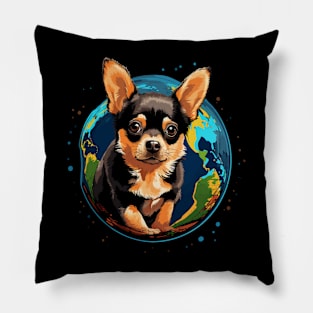 Chihuahua Earth Day Pillow