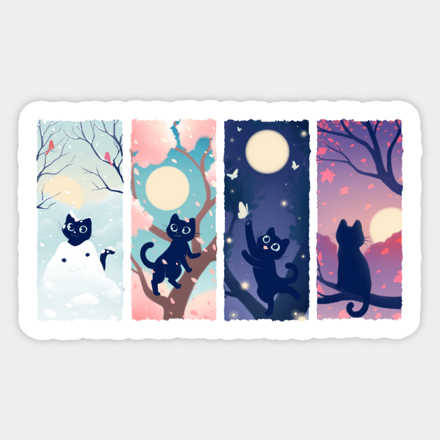 Changing Seasons - Cats - Sticker