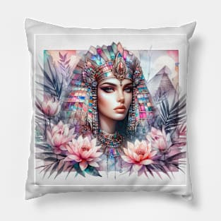 Egyptian  Queen And Lotus Pillow