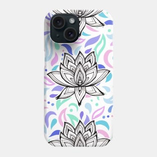 Pastel Lily Hand Drawn Pattern Phone Case