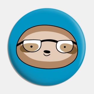 Glasses Sloth Face Pin