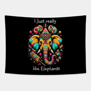 Vibrant Elephant: A Colorful Artistic Masterpiece Tapestry