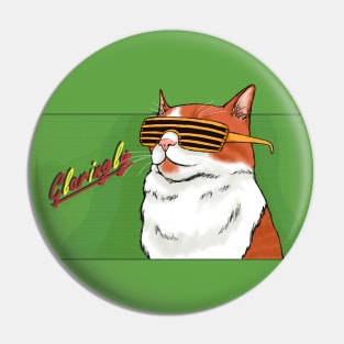 Dazzling cat, green Pin