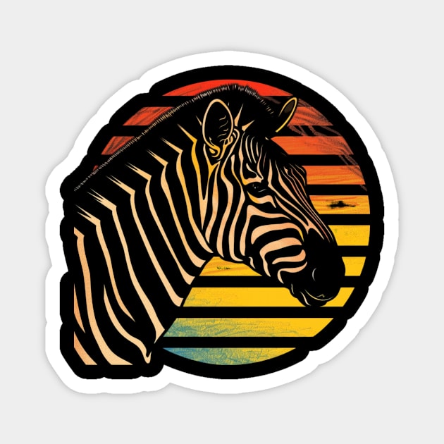 Zebra Grassland Habitats Magnet by Beard Art eye