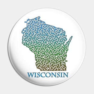 State of Wisconsin Colorful Maze Pin