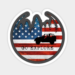 Go Explore American Patriot In 4x4 Magnet