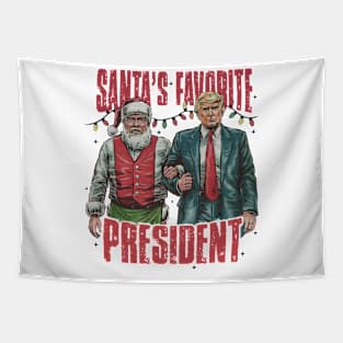 Santa's Favorite President, Humorous Trump Christmas Tapestry