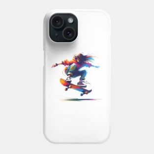 Skatergirl on Skateboard Phone Case