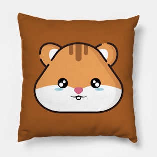 Orange Sad Hamster Pillow