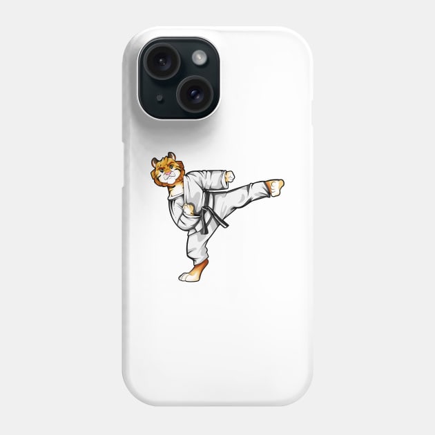 Cartoon Tiger does Tang Soo Do Phone Case by Modern Medieval Design