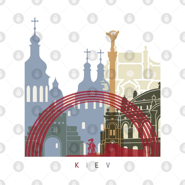 Kiev skyline poster by PaulrommerArt