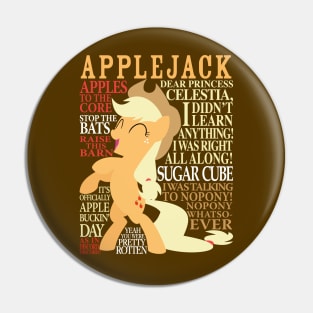 Many Words of Applejack Pin