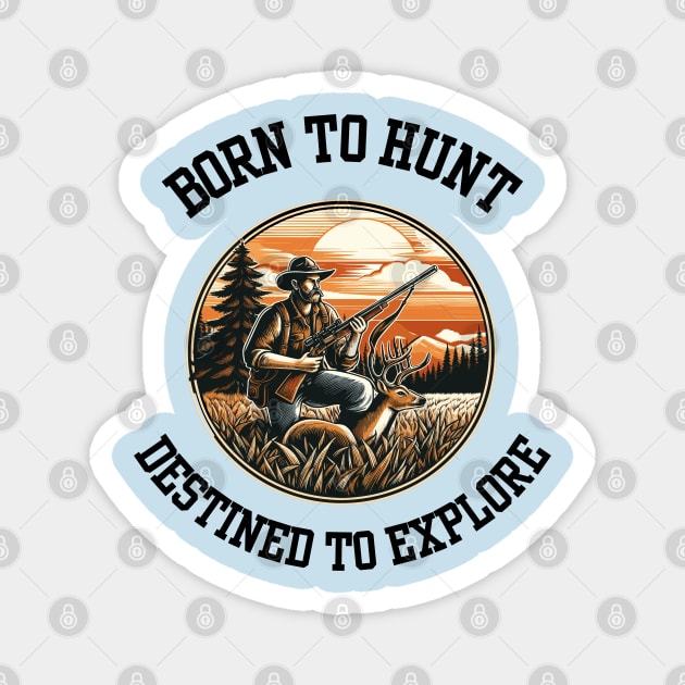 Born to Hunt - Retro Vintage Style Hunting Magnet by Syntax Wear