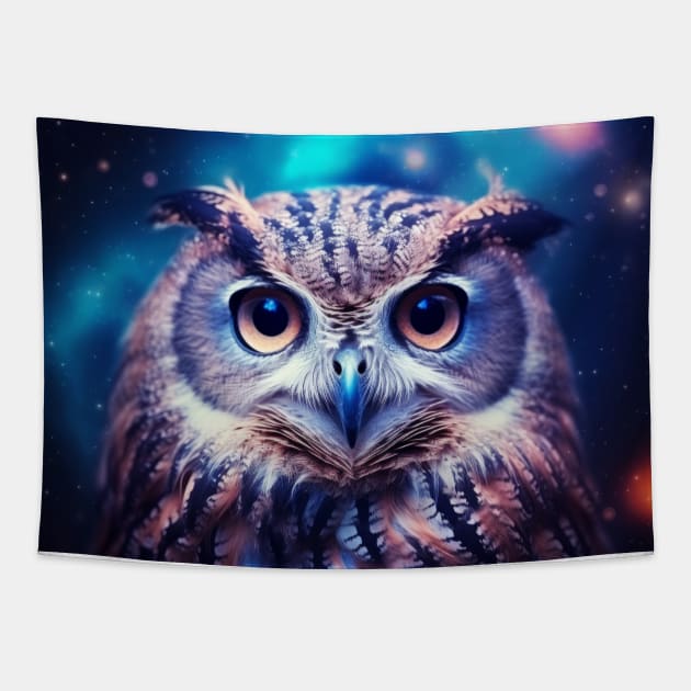 Owl Animal Bird Majestic Wilderness Surrealist Tapestry by Cubebox