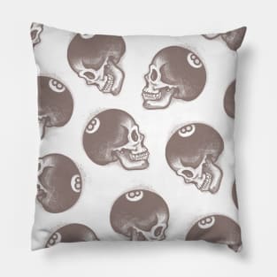 Eight Ball Skull Pattern Pillow