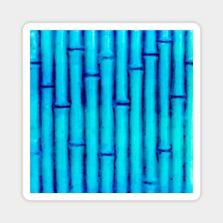 Tropical Blue Bamboo Branches Nature Pattern Magnet