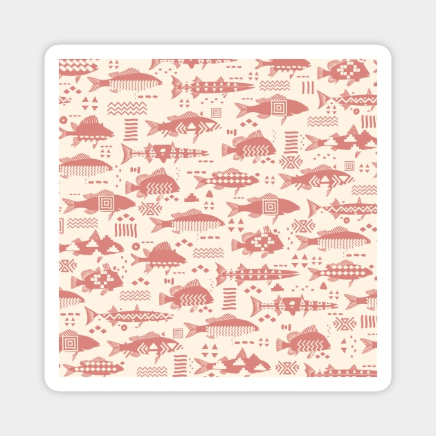 Boho Fishes in Pink Sand Magnet by matise