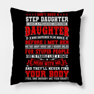 Stepdaughter Funny Saying Gift Pillow