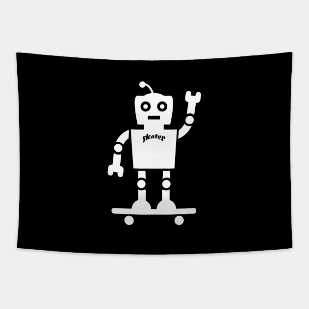 Robot Skater Tapestry by Design Monster