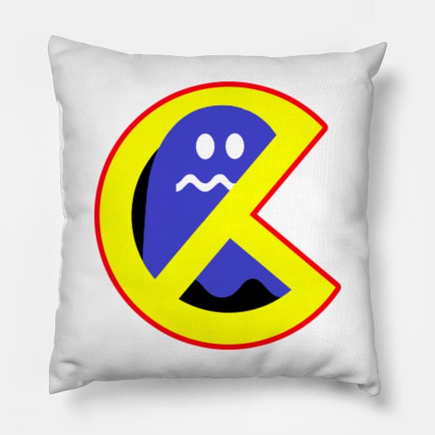 PacBuster Version 5 - Ghostbusters Style Pacman Logo Pillow by TheMagicGhostbuster