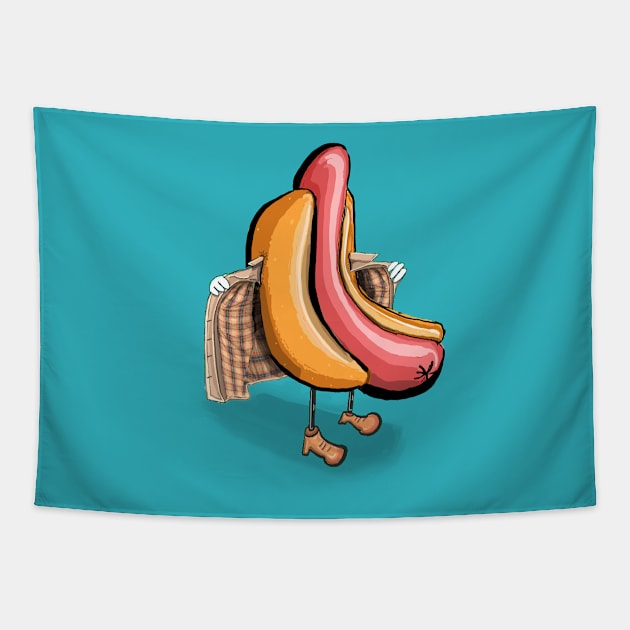 Hot dog surprise - joke gift for hot dog lovers Tapestry by SmerkinGherkin