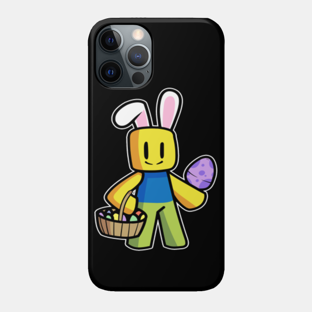 Roblox Easter Gaming Noob With Bunny Ears Kids Gift For Egg Hunt Roblox Phone Case Teepublic - roblox bunny ears hat