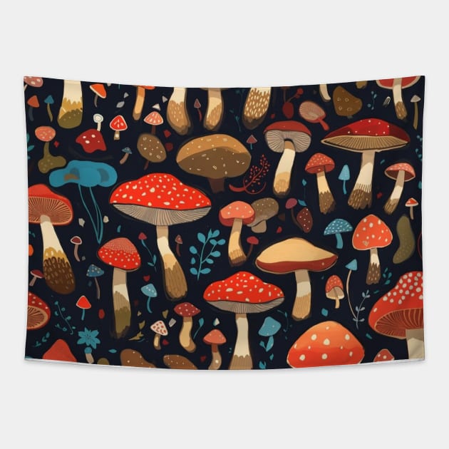 mushroom pattern Tapestry by sukhendu.12