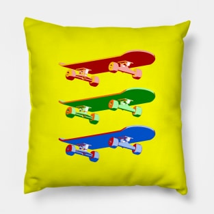 Three Skateboards Pillow