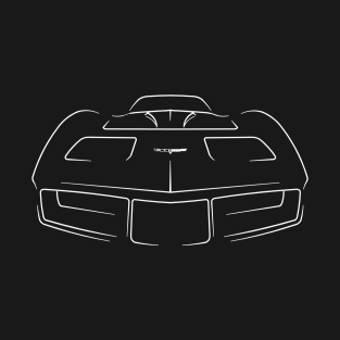 front/profile Chevy Corvette C3 - stencil, white T-Shirt