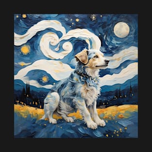 Shetland Sheepdog In Starry Night T-Shirt