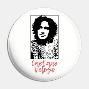 Caetano veloso retro style Pin