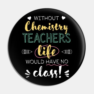 Without Chemistry Teachers Gift Idea - Funny Quote - No Class Pin