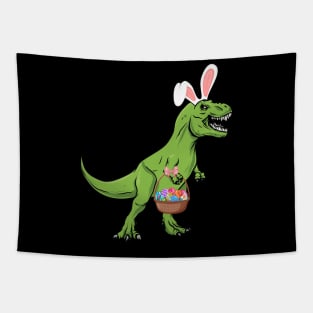 Easter Dinosaur Trex Dino With Eggs T-Rex Bunny Ears Easter Tapestry