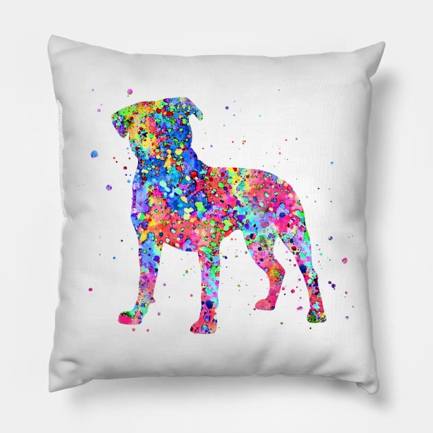 American Pit Bull Terrier Pillow by RosaliArt