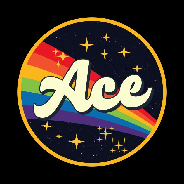 Ace // Rainbow In Space Vintage Style by LMW Art