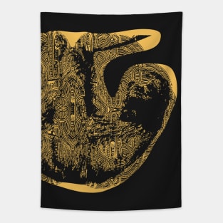 Hawaiian Patterned Maori Golden Sloth Tapestry