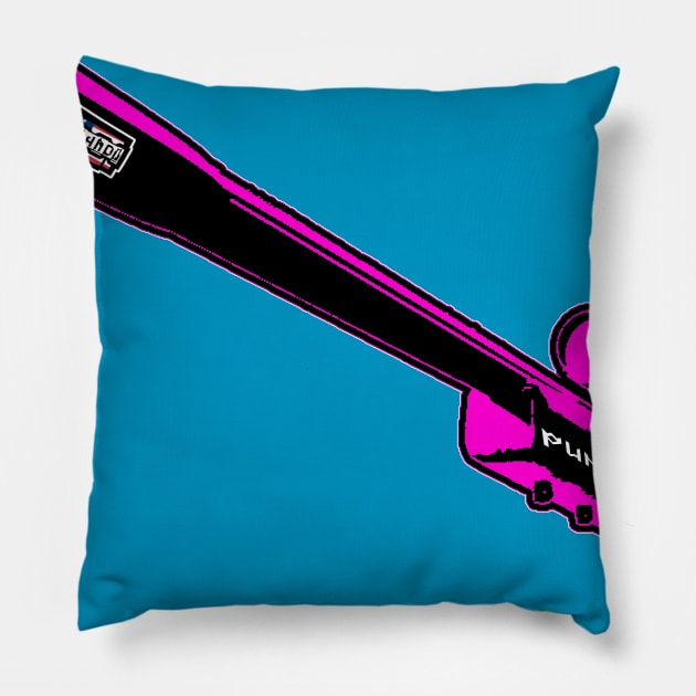 Punchado Sniper Rifle Blank Text, v. Code Fusha Pillow by punchado