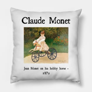 Jean Monet on his hobby horse by Claude Monet Pillow