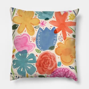 Hand painted watercolor floral pattern Pillow