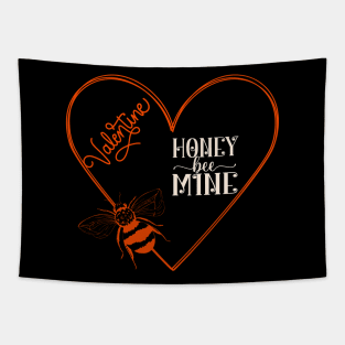 Happy Valentines Day Honey Bee Mine Valentine Tapestry