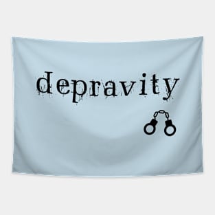 Depravity Handcuffs Small Light-Monotone Tapestry