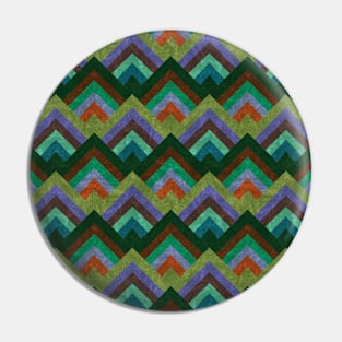 Striped Geometric Mountains 4 Pin