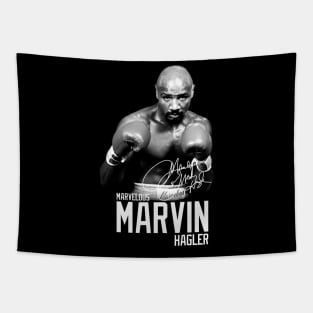 Marvelous Marvin Hagler Boxing Legend Signature Vintage Retro 80s 90s Bootleg Rap Style Tapestry