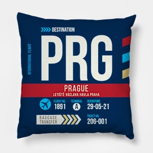 Prague (PRG) Airport Code Baggage Tag Pillow