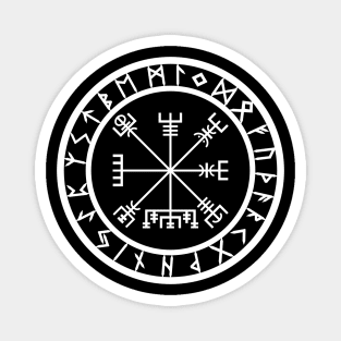 Vegvisir /// Rune Circle White Magnet